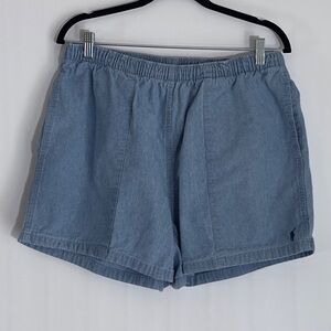 Polo by Ralph Lauren 100% cotton Light Blue Denim Jean Shorts stretch waistband